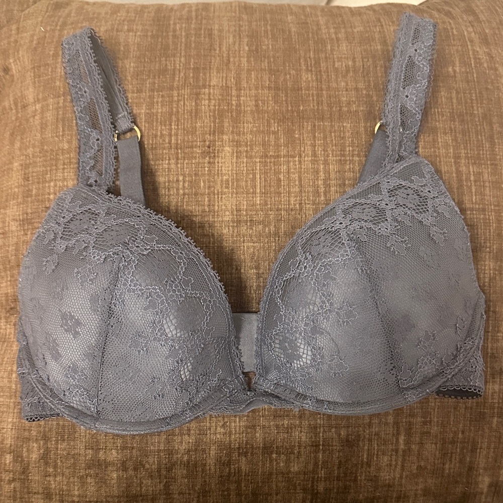Stella McCartney Dusty Gray Lace Underwire Bra